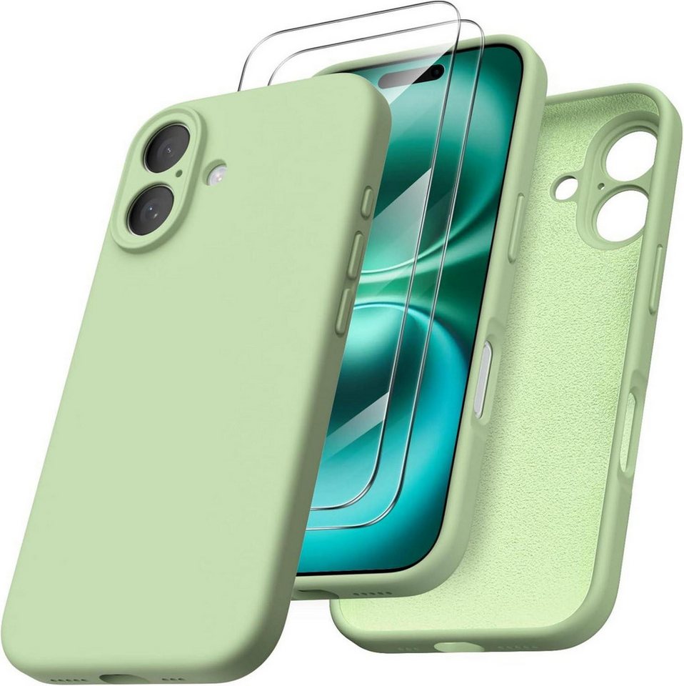 LuxusKollektion Handyhülle iPhone 16 Hülle Silikon Kameraschutz 2 Schutzfolien 6.1 Zoll Hellgrün LuxusKollektion Handyhülle iPhone 16 Hülle Silikon Kameraschutz 2 Schutzfolien 6.1 Zoll Hellgrün von LuxusKollektion