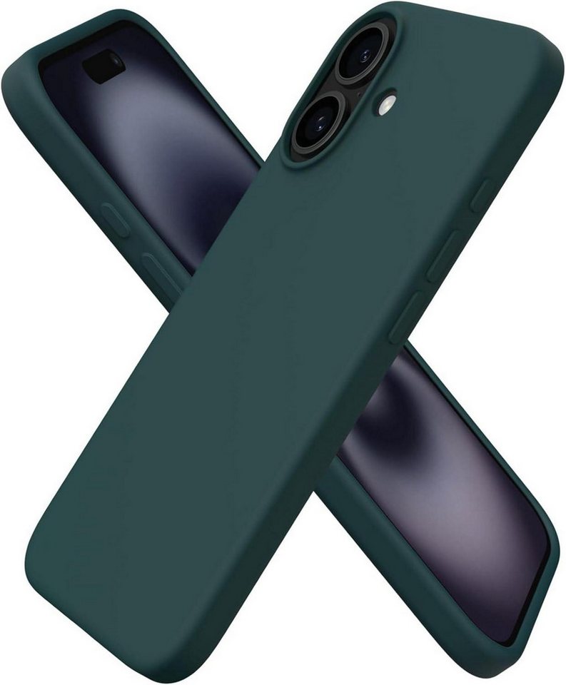 LuxusKollektion Handyhülle iPhone 16 Hülle Silikon flüssig dünne Stoßfest Kratzfest Olivgrün von LuxusKollektion
