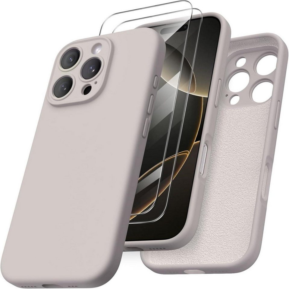 LuxusKollektion Handyhülle iPhone 16 Pro Hülle Silikon Kameraschutz 2 Schutzfolien 6.3 Zoll Natur LuxusKollektion Handyhülle iPhone 16 Pro Hülle Silikon Kameraschutz 2 Schutzfolien 6.3 Zoll Natur von LuxusKollektion