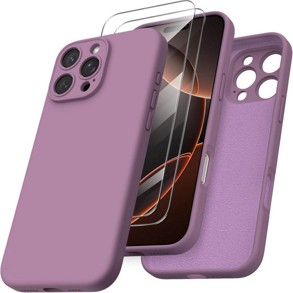 LuxusKollektion Handyhülle iPhone 16 Pro Max Hülle Lila Silikon Schutzhülle + 2 Schutzfolien LuxusKollektion Handyhülle iPhone 16 Pro Max Hülle Lila Silikon Schutzhülle + 2 Schutzfolien von LuxusKollektion