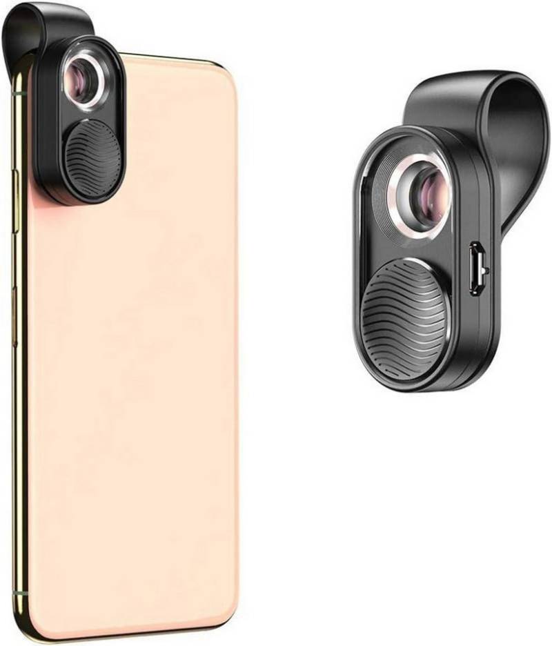 LuxusKollektion Kamera-Hülle 100x Mini-Mikroskop LED-Objektiv für Smartphone, USB-Ladekabel von LuxusKollektion