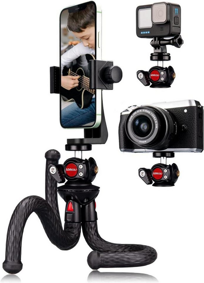 LuxusKollektion Kamera-Hülle Flexibles Handy Stativ mit XL Halterung und GoPro Adapter LuxusKollektion Kamera-Hülle Flexibles Handy Stativ mit XL Halterung und GoPro Adapter von LuxusKollektion