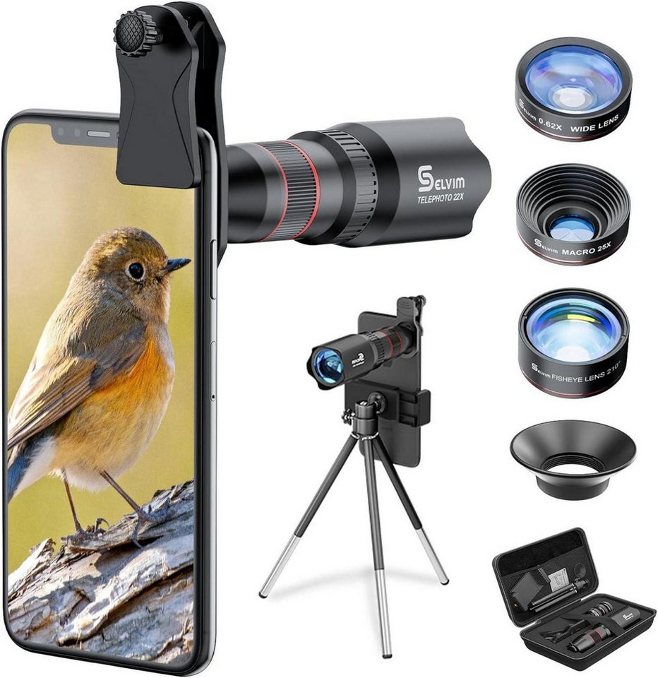 LuxusKollektion Kamera-Hülle Handy Objektiv Linse Kit 22X 25X Makro 0,62X Weitwinkel LuxusKollektion Kamera-Hülle Handy Objektiv Linse Kit 22X 25X Makro 0,62X Weitwinkel von LuxusKollektion