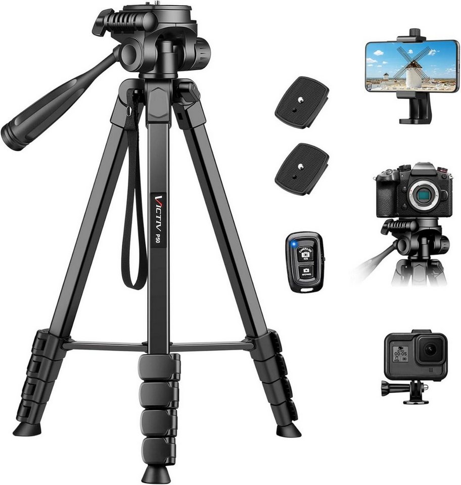 LuxusKollektion Kamera-Hülle Neues Kamera Handy Stativ 172cm Aluminium Dreibein Tripod 3-Wege-Kopf LuxusKollektion Kamera-Hülle Neues Kamera Handy Stativ 172cm Aluminium Dreibein Tripod 3-Wege-Kopf von LuxusKollektion
