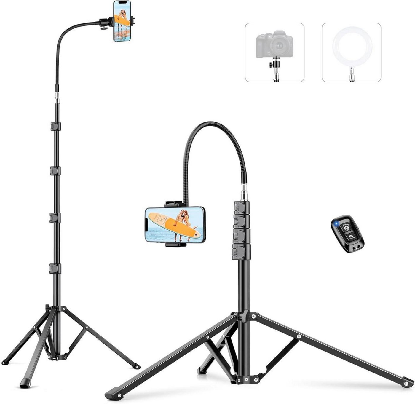 LuxusKollektion Kamera-Hülle Victiv 224cm Handy Stativ mit Schwanenhals für Canon DSLR & iPhone 15 LuxusKollektion Kamera-Hülle Victiv 224cm Handy Stativ mit Schwanenhals für Canon DSLR & iPhone 15 von LuxusKollektion