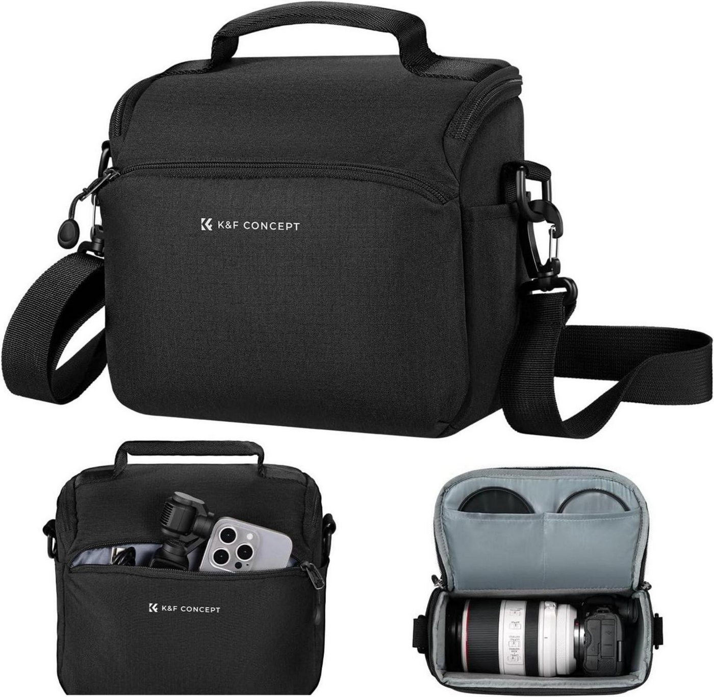 LuxusKollektion Kameratasche Kamera-Rucksack Schultertasche SLR Umhängetasche Liner Schwarz von LuxusKollektion