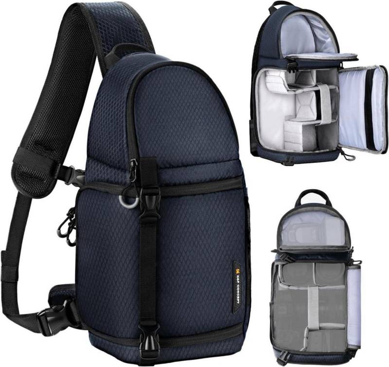 LuxusKollektion Kameratasche Kamera Sling Tasche Crossbody blau für DSLR Fotografie von LuxusKollektion