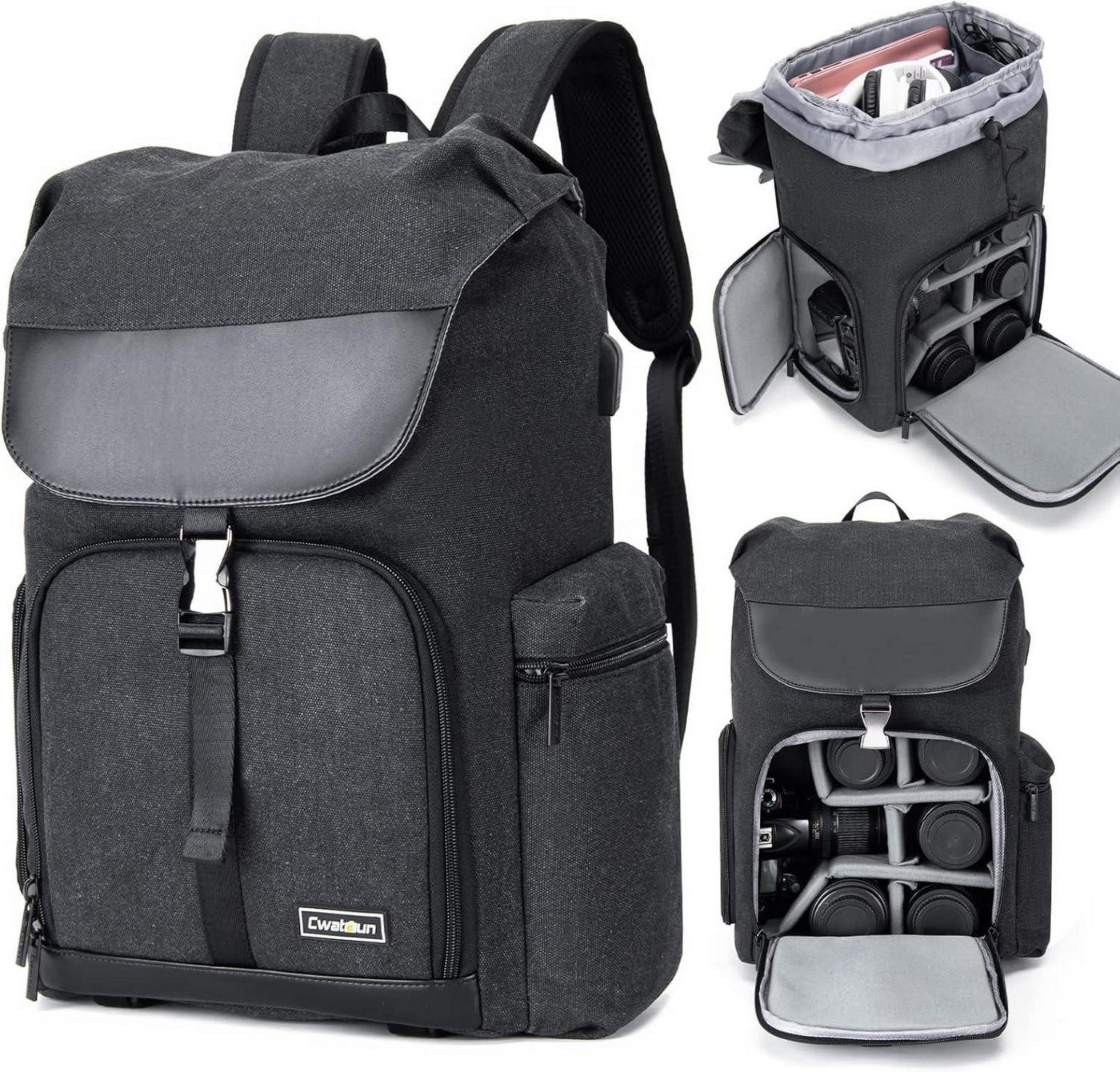 LuxusKollektion Kameratasche Kamerarucksack Tasche Canvas für SLR DSLR Kamera wasserdicht mit LuxusKollektion Kameratasche Kamerarucksack Tasche Canvas für SLR DSLR Kamera wasserdicht mit von LuxusKollektion