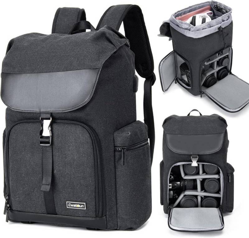 LuxusKollektion Kameratasche Kamerarucksack Tasche Canvas für SLR DSLR Kamera wasserdicht mit von LuxusKollektion