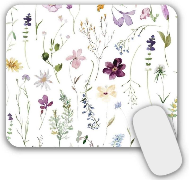 LuxusKollektion Mauspad Klein Mini Mauspad Blume Rutschfest Abwaschbar 24x20x0,3cm Gaming Pad von LuxusKollektion