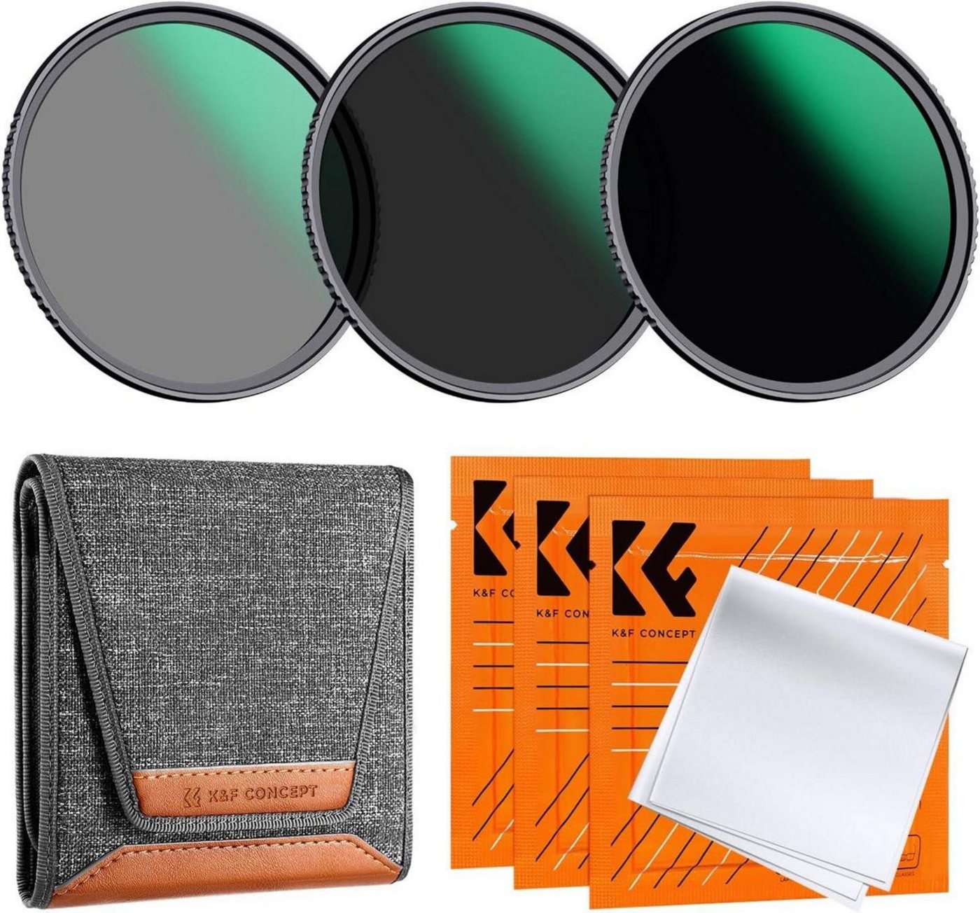 LuxusKollektion ND Filterset 82mm ND8+ND64+ND1000 Neutral Graufilter Set mit Foto-Filter-Sets von LuxusKollektion