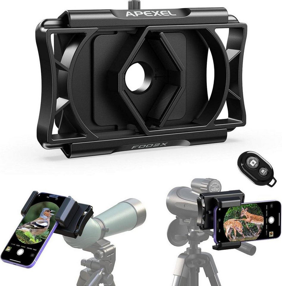 LuxusKollektion Smartphone-Hülle Universal Handy Adapter mit Fernauslöser 360° Drehung für Fernglas LuxusKollektion Smartphone-Hülle Universal Handy Adapter mit Fernauslöser 360° Drehung für Fernglas von LuxusKollektion