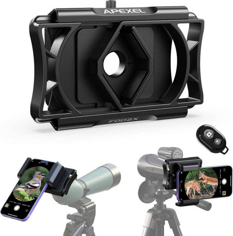 LuxusKollektion Smartphone-Hülle Universal Handy Adapter mit Fernauslöser 360° Drehung für Fernglas von LuxusKollektion