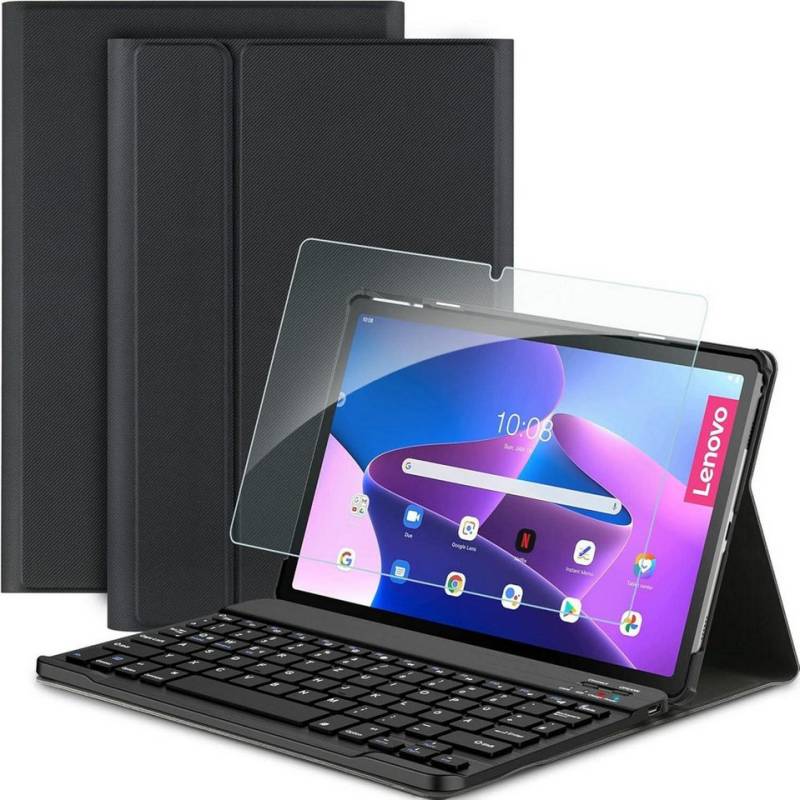 LuxusKollektion Tablet-Hülle Tastatur Hülle Lenovo Tab M10 Plus 10.6 2022 Bluetooth QWERTZ hat 60 von LuxusKollektion