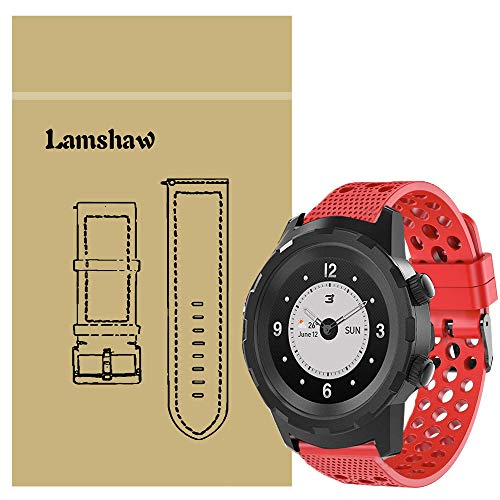 LvBu Armband Kompatibel Für 3Plus Cruz, Sport Silikon Classic Ersatz Uhrenarmband Für 3Plus Cruz Smartwatch (Rot) von LvBu