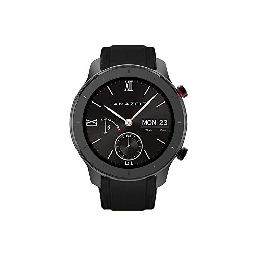 LvBu Armband Kompatibel Für Amazfit GTR Smart Watch, Leder Silikon Classic Ersatz Uhrenarmband Für Amazfit GTR 47mm/ Amazfit GTR 42mm Smartwatch (47mm, schwarz) von LvBu