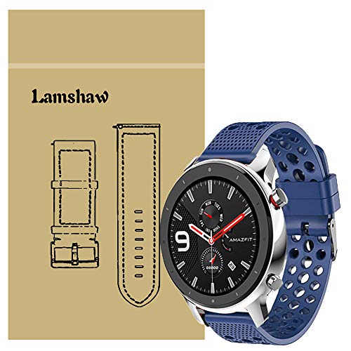 LvBu Armband Kompatibel Für Amazfit GTR Smart Watch, Sport Silikon Classic Ersatz Uhrenarmband Für Amazfit GTR 42mm Smartwatch (42mm case, Blau) von LvBu