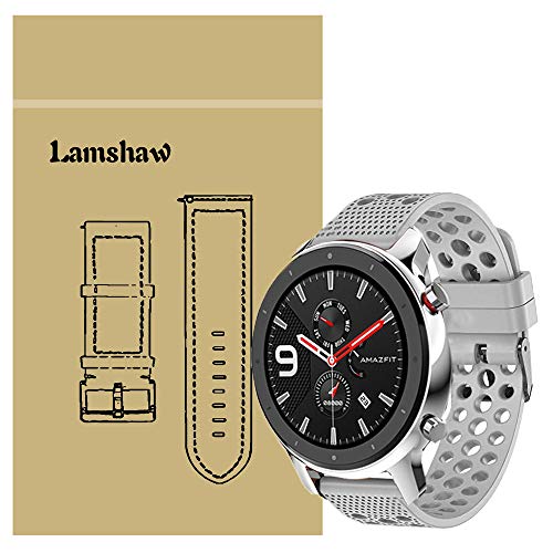 LvBu Armband Kompatibel Für Amazfit GTR Smart Watch, Sport Silikon Classic Ersatz Uhrenarmband Für Amazfit GTR 42mm Smartwatch (42mm case, Grau) von LvBu