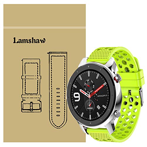 LvBu Armband Kompatibel Für Amazfit GTR Smart Watch, Sport Silikon Classic Ersatz Uhrenarmband Für Amazfit GTR 42mm Smartwatch (42mm case, Grün) von LvBu