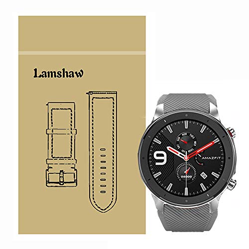 LvBu Armband Kompatibel Für Amazfit GTR Smart Watch, Sport Silikon Classic Ersatz Uhrenarmband Für Amazfit GTR 47mm Smartwatch (47mm case, Grau) von LvBu