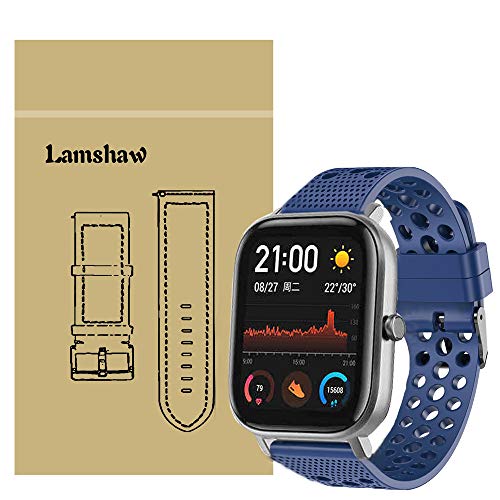 LvBu Armband Kompatibel Für Amazfit GTS, Sport Silikon Classic Ersatz Uhrenarmband Für Amazfit GTS Smartwatch (Blau) von LvBu