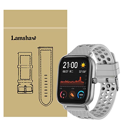 LvBu Armband Kompatibel Für Amazfit GTS, Sport Silikon Classic Ersatz Uhrenarmband Für Amazfit GTS Smartwatch (Grau) von LvBu