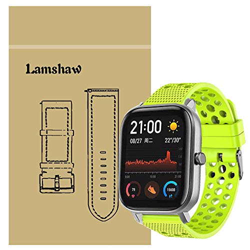 LvBu Armband Kompatibel Für Amazfit GTS, Sport Silikon Classic Ersatz Uhrenarmband Für Amazfit GTS Smartwatch (Grün) von LvBu