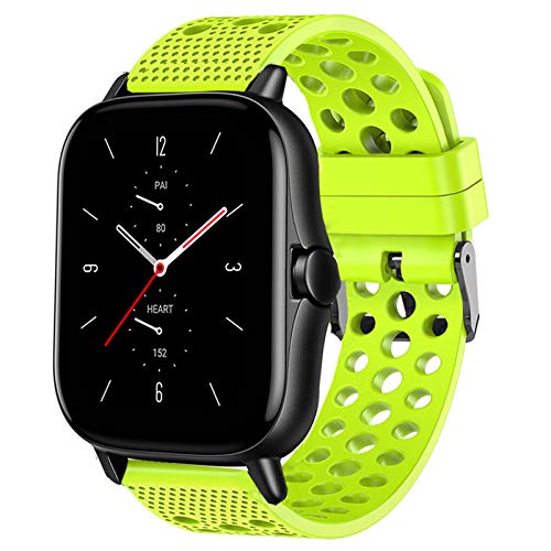 LvBu Armband Kompatibel Für Amazfit GTS 2 Smart Watch, Sport Silikon Classic Ersatz Uhrenarmband Für Amazfit GTS 2 Smartwatch (Grün) von LvBu
