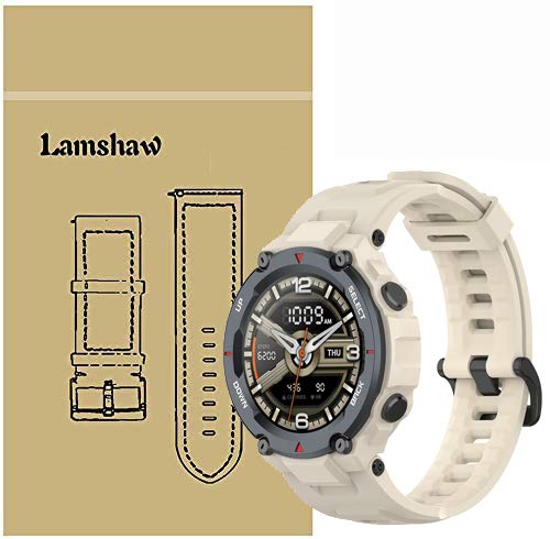 LvBu Armband Kompatibel Für Amazfit T-Rex, Sport Silikon Classic Ersatz Uhrenarmband Für Amazfit T-Rex Smartwatch (Creme) von LvBu