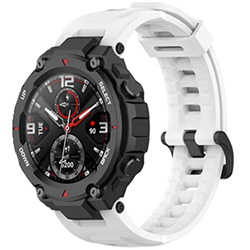LvBu Armband Kompatibel Für Amazfit T-Rex, Sport Silikon Classic Ersatz Uhrenarmband Für Amazfit T-Rex Smartwatch (Weiß) von LvBu