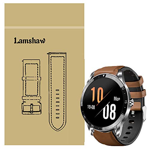 LvBu Armband Kompatibel Für Blackview X1, Leder Silikon Classic Ersatz Uhrenarmband Für Blackview X1 Smartwatch (braun) von LvBu