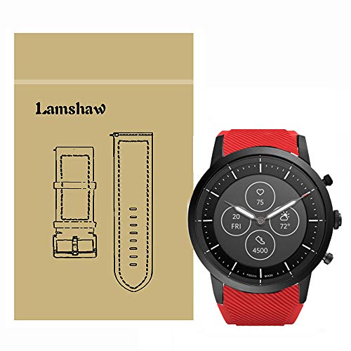 LvBu Armband Kompatibel Für Fossil Collider HR, Sport Silikon Classic Ersatz Uhrenarmband Für Fossil Hybrid Smartwatch HR Collider/Fossil Collider Hybrid Smartwatch (Rot) von LvBu