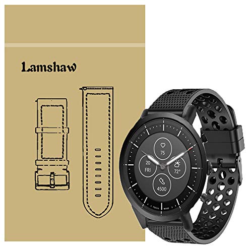 LvBu Armband Kompatibel Für Fossil Collider HR, Sport Silikon Classic Ersatz Uhrenarmband Für Fossil Hybrid Smartwatch HR Collider/Fossil Collider Hybrid Smartwatch (Schwarz) von LvBu