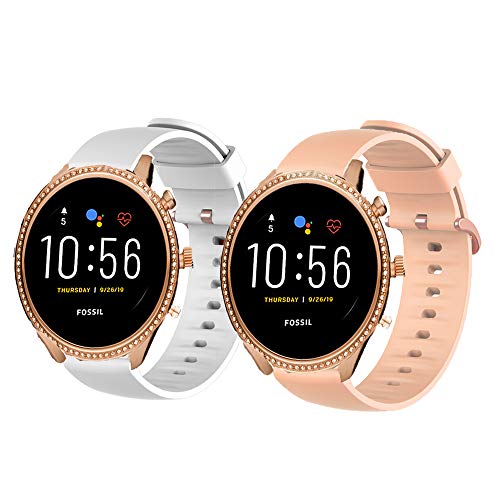 LvBu Armband Kompatibel Für Fossil Julianna HR, Sport Silikon Classic Ersatz Uhrenarmband Für Fossil Gen 5 Julianna HR (2 Pack-b) von LvBu