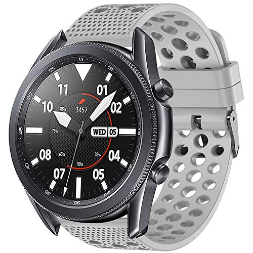 LvBu Armband Kompatibel Für Galaxy Watch 3, Sport Silikon Classic Ersatz Uhrenarmband Für Samsung Galaxy Watch 3 Smartwatch (41mm case, grau) von LvBu