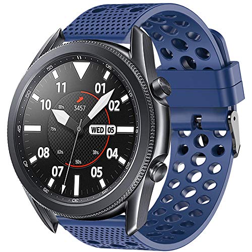 LvBu Armband Kompatibel Für Galaxy Watch 3, Sport Silikon Classic Ersatz Uhrenarmband Für Samsung Galaxy Watch 3 Smartwatch (45mm case, Blau) von LvBu