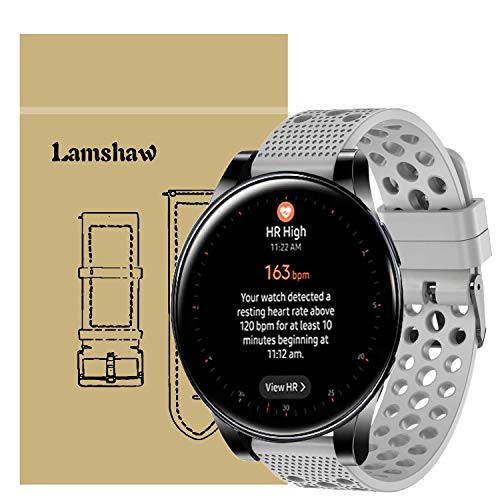 LvBu Armband Kompatibel Für Galaxy Watch Active 2 (44mm), Sport Silikon Classic Ersatz Uhrenarmband Für Samsung Galaxy Watch Active 2 (44mm) Smartwatch (Grau) von LvBu