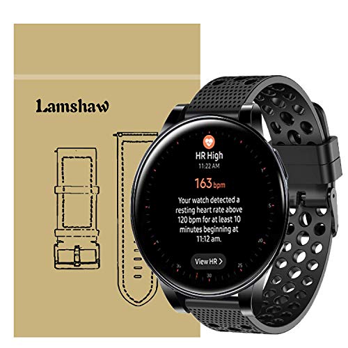 LvBu Armband Kompatibel Für Galaxy Watch Active 2 44mm, Sport Silikon Classic Ersatz Uhrenarmband Für Samsung Galaxy Watch Active 2 (44mm) Smartwatch (Schwarz) von LvBu