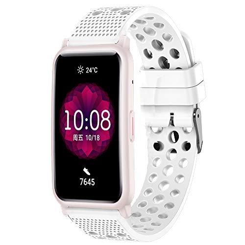 LvBu Armband Kompatibel Für Honor Watch ES, Sport Silikon Classic Ersatz Uhrenarmband Für Honor Watch ES Smartwatch (Weiß) von LvBu