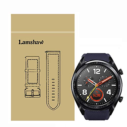 LvBu Armband Kompatibel Für Huawei Watch GT, Sport Silikon Classic Ersatz Uhrenarmband Für Huawei Watch GT Smartwatch (Blau) von LvBu