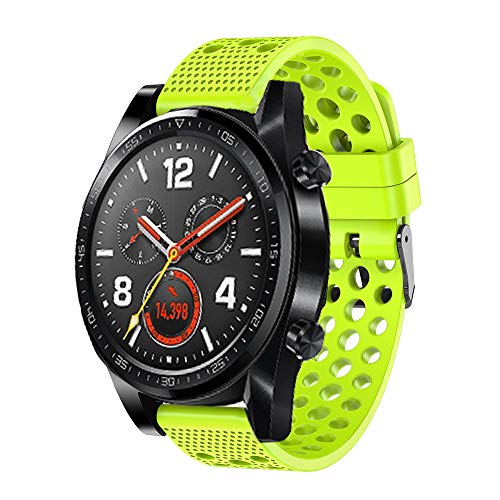 LvBu Armband Kompatibel Für Huawei Watch GT, Sport Silikon Classic Ersatz Uhrenarmband Für Huawei Watch GT Smartwatch (Grün) von LvBu