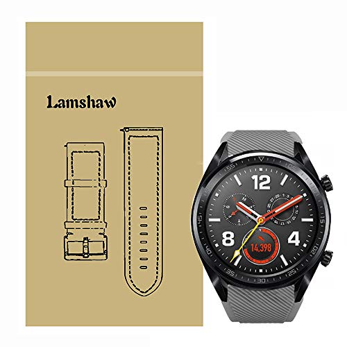 LvBu Armband Kompatibel Für Huawei Watch GT, Sport Silikon Classic Ersatz Uhrenarmband Für Huawei Watch GT Smartwatch (grau) von LvBu