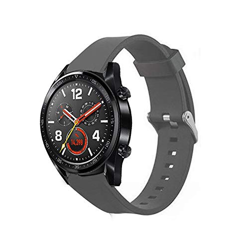 LvBu Armband Kompatibel Für Huawei Watch GT, Sport Silikon Classic Ersatz Uhrenarmband Für Huawei Watch GT Smartwatch (grau) von LvBu