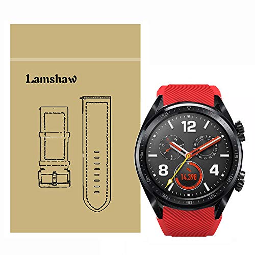 LvBu Armband Kompatibel Für Huawei Watch GT, Sport Silikon Classic Ersatz Uhrenarmband Für Huawei Watch GT Smartwatch (rot) von LvBu