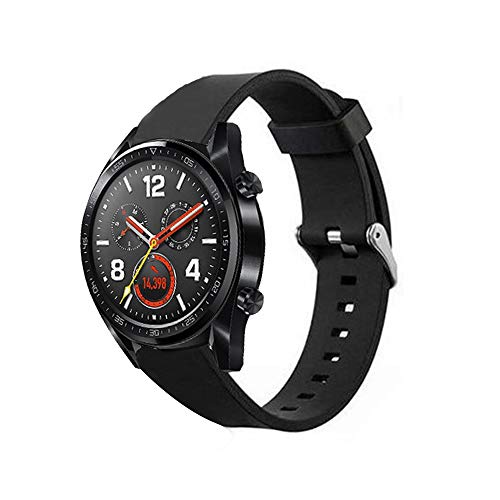 LvBu Armband Kompatibel Für Huawei Watch GT, Sport Silikon Classic Ersatz Uhrenarmband Für Huawei Watch GT Smartwatch (schwarz) von LvBu