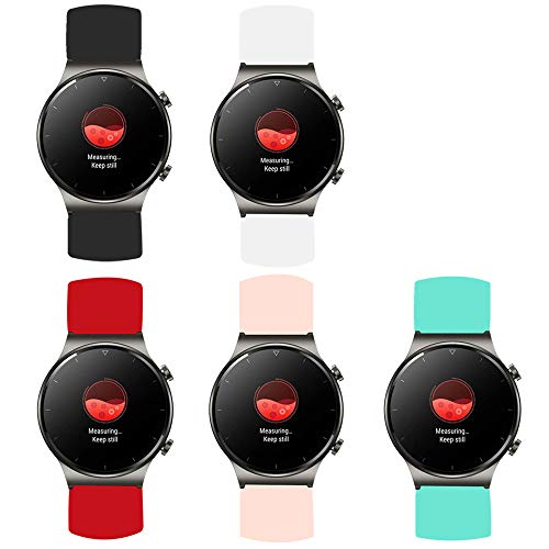 LvBu Armband Kompatibel Für Huawei Watch GT 2 Pro, Sport Silikon Classic Ersatz Uhrenarmband Für Huawei Watch GT 2 Pro Smartwatch (5 Pack) von LvBu