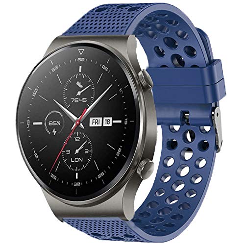 LvBu Armband Kompatibel Für Huawei Watch GT 2 Pro, Sport Silikon Classic Ersatz Uhrenarmband Für Huawei Watch GT 2 Pro Smartwatch (Blau) von LvBu