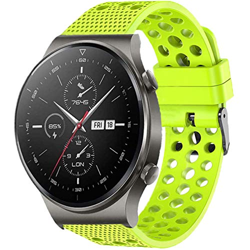 LvBu Armband Kompatibel Für Huawei Watch GT 2 Pro, Sport Silikon Classic Ersatz Uhrenarmband Für Huawei Watch GT 2 Pro Smartwatch (Grün) von LvBu
