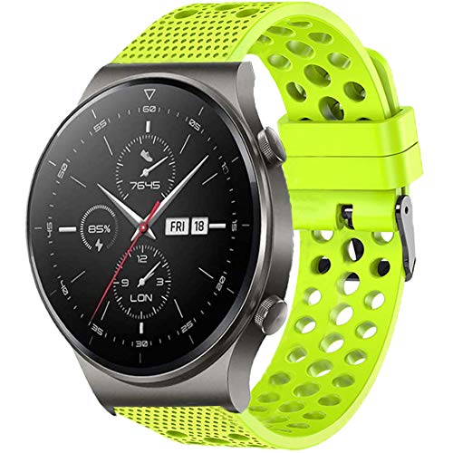 LvBu Armband Kompatibel Für Huawei Watch GT 2 Pro, Sport Silikon Classic Ersatz Uhrenarmband Für Huawei Watch GT 2 Pro Smartwatch (Grün) von LvBu
