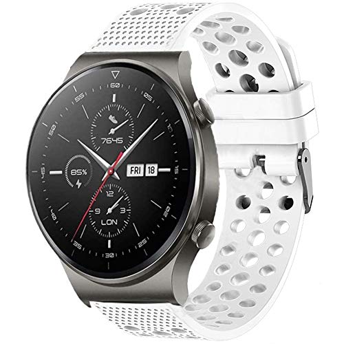 LvBu Armband Kompatibel Für Huawei Watch GT 2 Pro, Sport Silikon Classic Ersatz Uhrenarmband Für Huawei Watch GT 2 Pro Smartwatch (Weiß) von LvBu